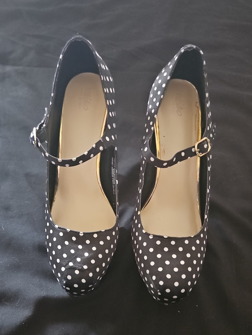Mossimo Black Polka Dot Pernella Heels -Women's